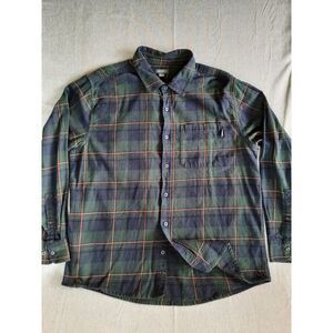 Eddie Bauer Men's 2XL Plaid Fleece‎ Button Shirt Long Sleeve Pocket Pure Cotton